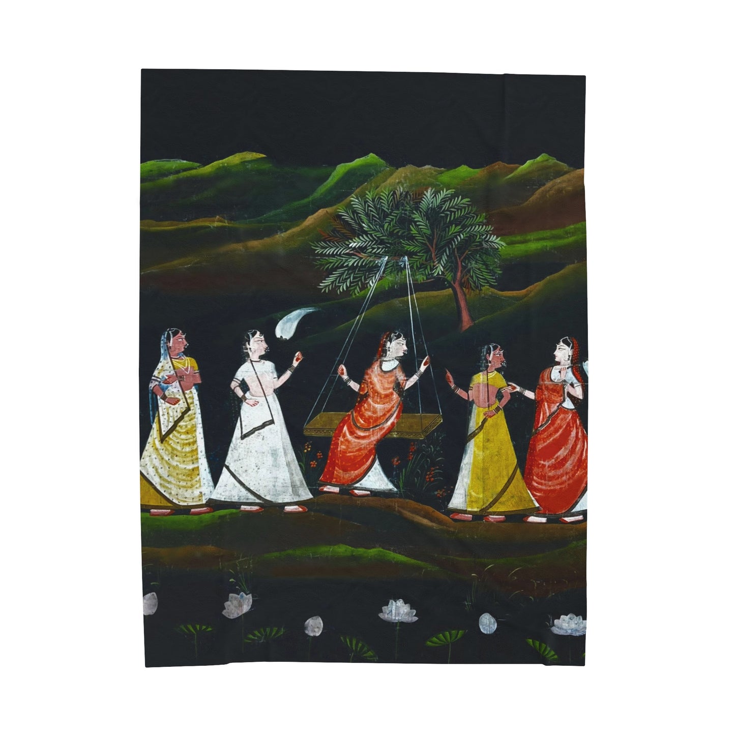 19th C. India "Radha" Fine Art Plush Blanket