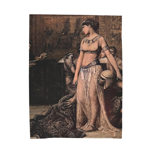 19th C. "Cleopatra before Caesar" Fine Art Plush Blanket