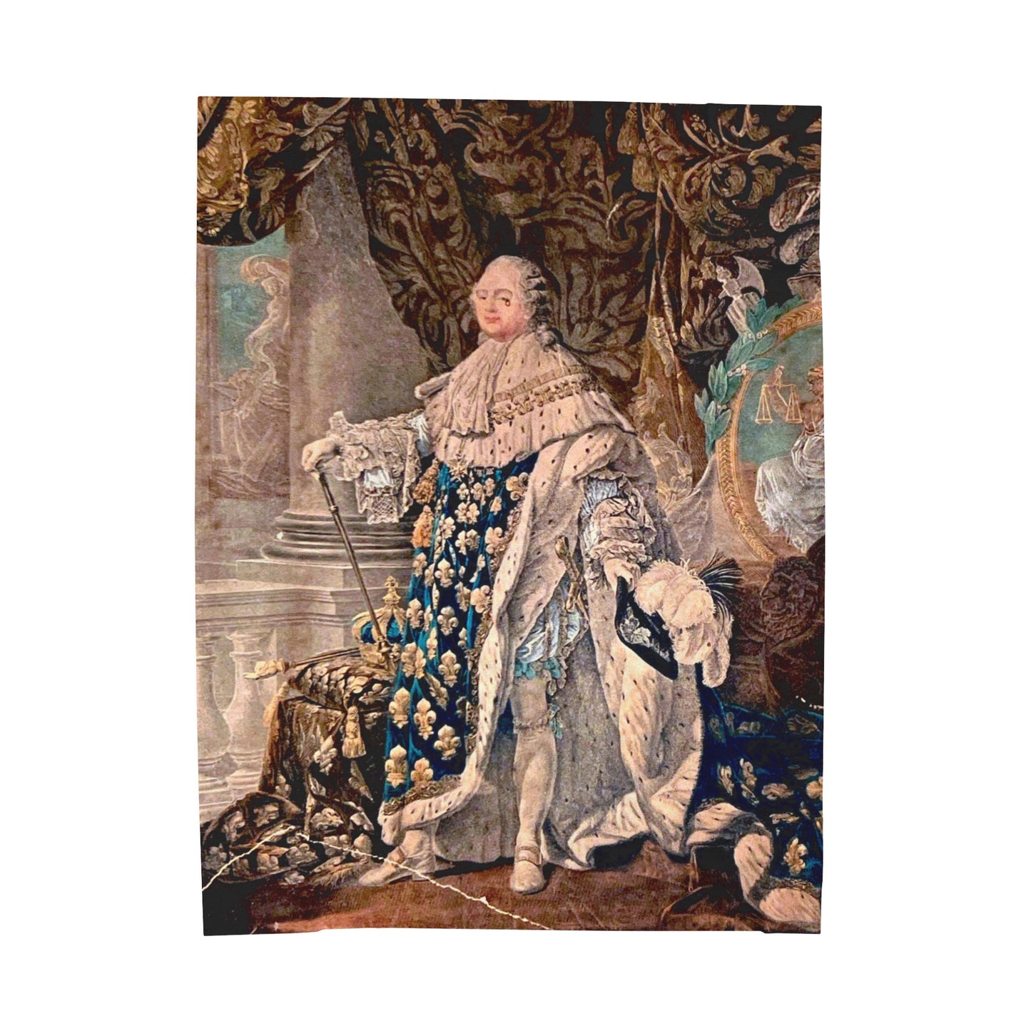 17th C. King Louis Fine Art Plush Blanket