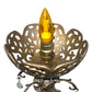 Antique Art Nouveau 1930s Ornate Metal & Crystal Tower Glass Globe Lamp Large