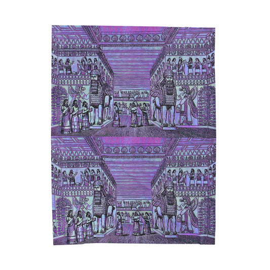 Assyrian Temple Fine Art Plush Blanket