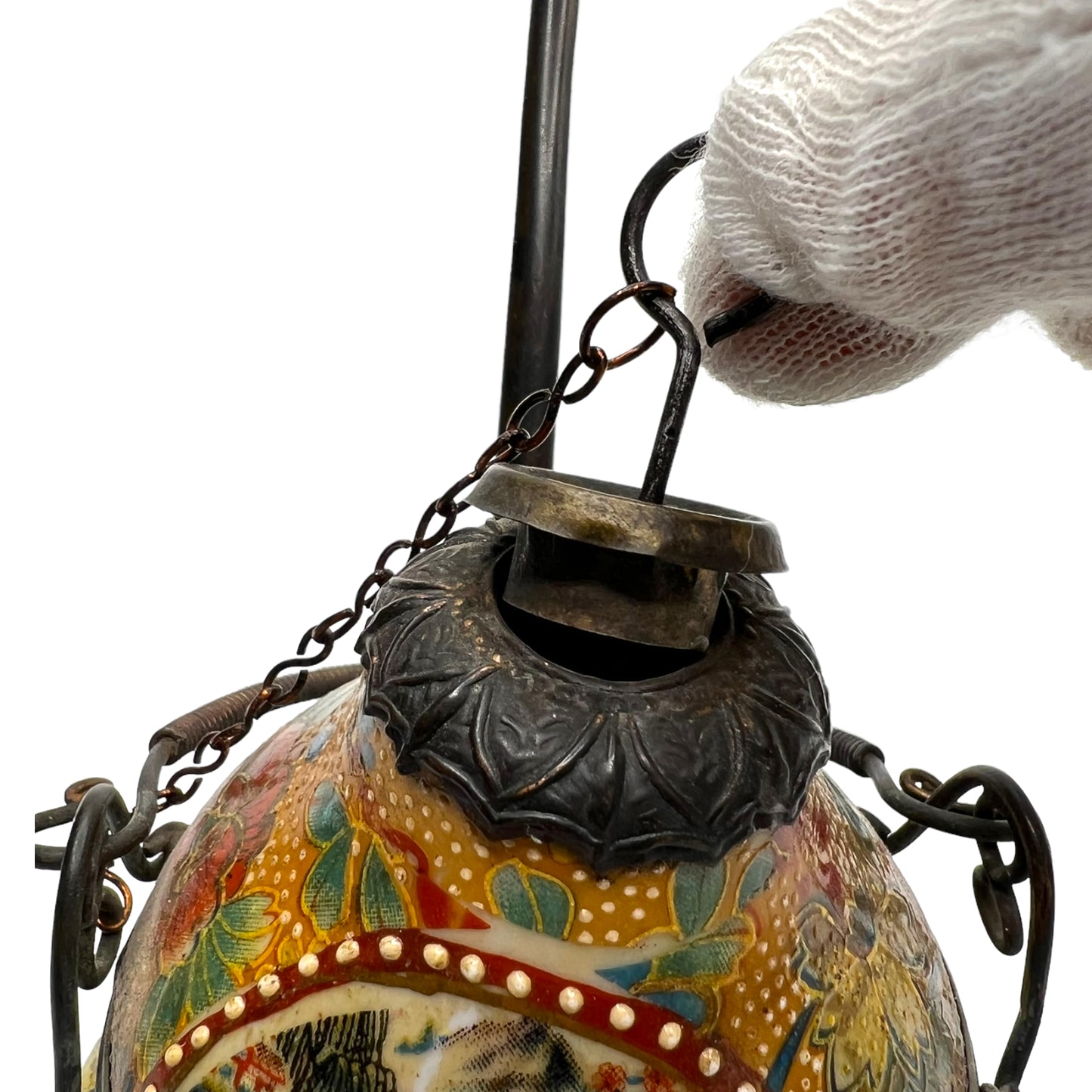 1870-1890 Japan Porcelain Hand-Painted Opium Pipe