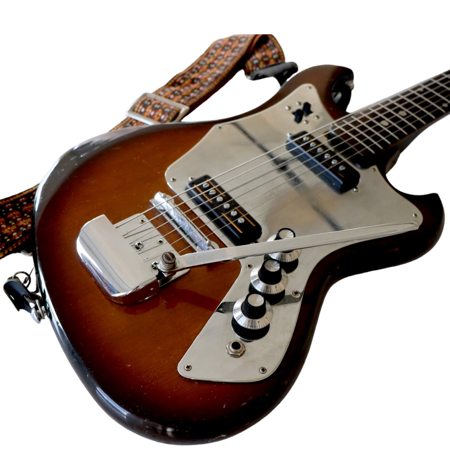 Vintage 1960s Crown Electric Guitar Tobacco Sunburst
