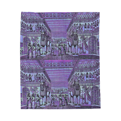 Assyrian Temple Fine Art Plush Blanket