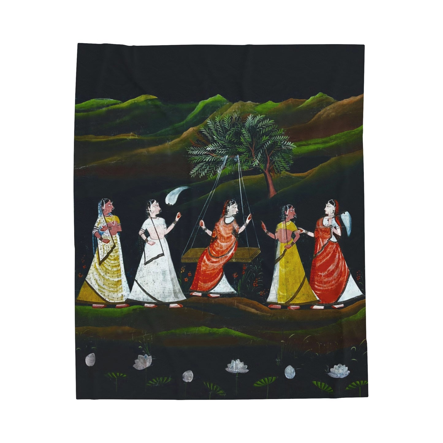 19th C. India "Radha" Fine Art Plush Blanket