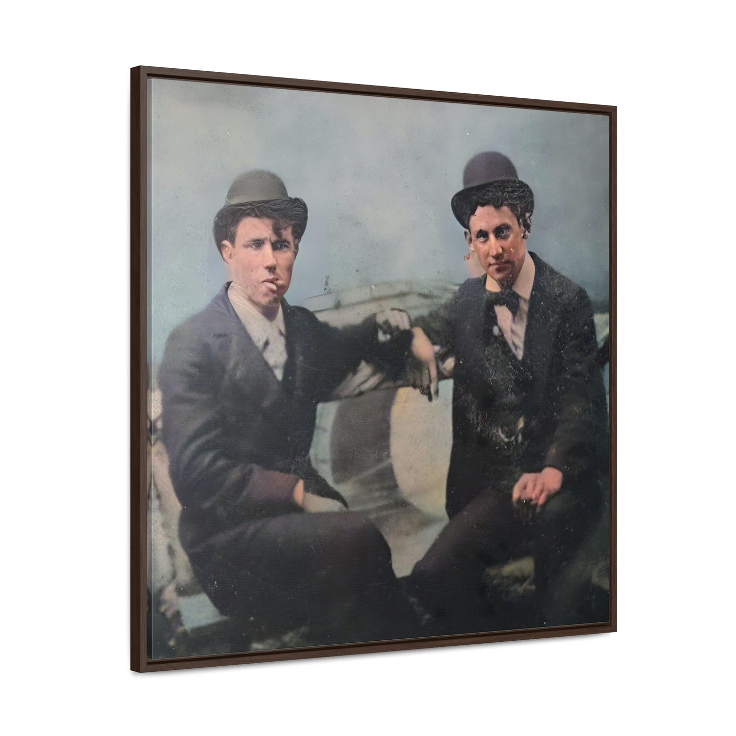 1920s Two Men Smoking in Car