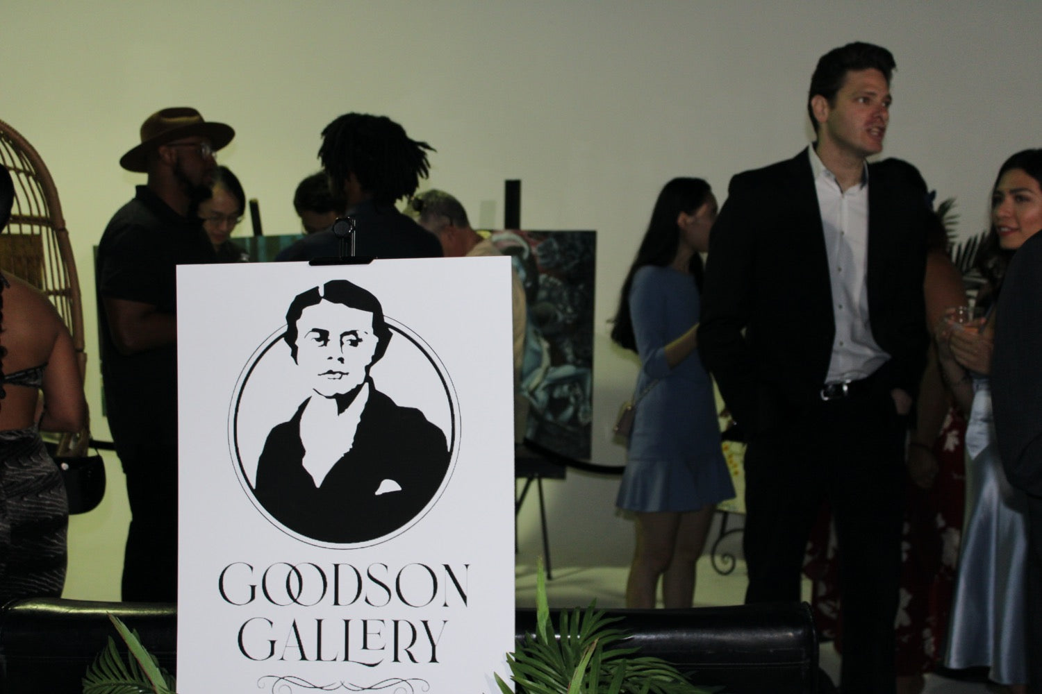 goodson gallery sign at dallas socialite networking event