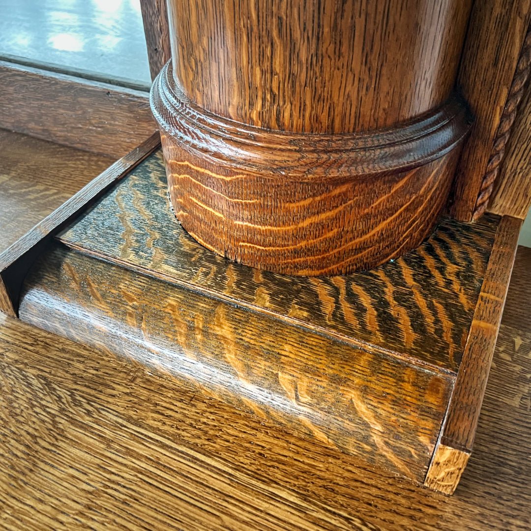 Hand Crafted Tiger Oak Front & Back Full Bar Set in Columbus, Ohio
