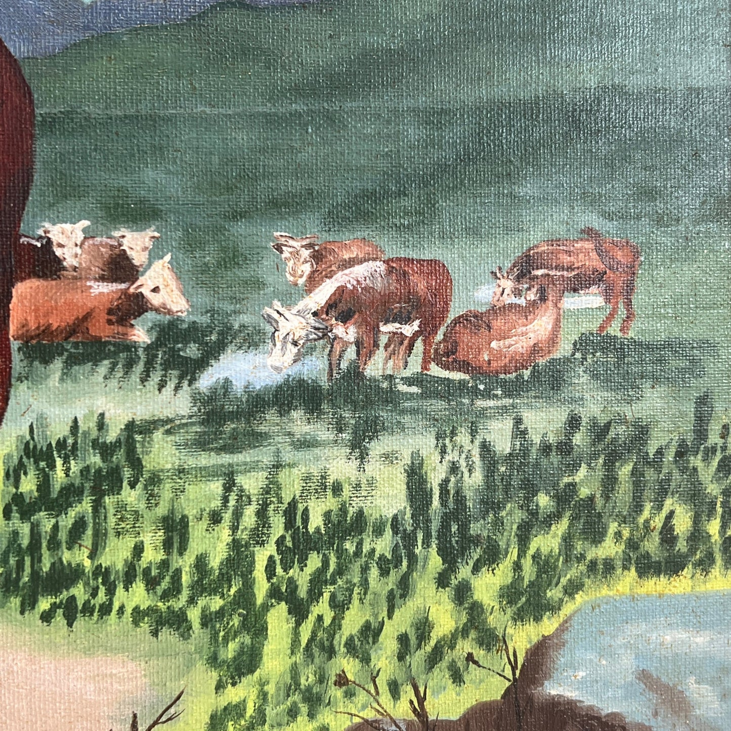 1963 Betty Tarbet Marlboro Man Cowboy Smoking Acrylic on Canvas Painting
