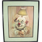 VTG "Smiling Clown Lamp Head" Original Oil Paint on Canvas Signed Langella
