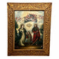 18th Century Holy Family Jesus & Joseph Painting Gilded Frame