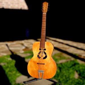 Antique Hand Made Lyre Parlor Acoustic Guitar