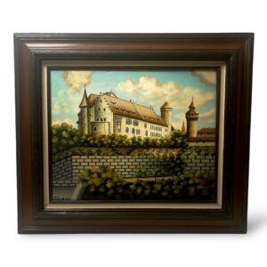 Nürnberg Burg von Westen Castle Original Oil Painting Signed 1963