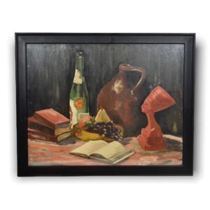 Mid Century 1966 Signed Stoffel Egyptian Still Life Oil Painting