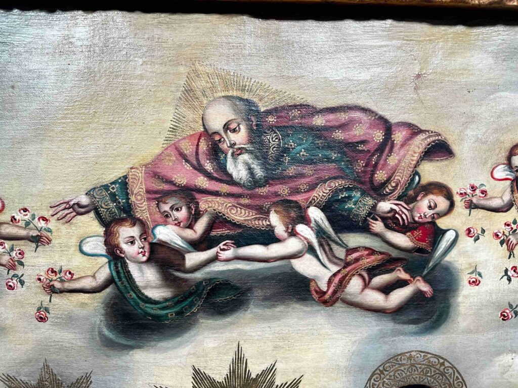 father god in the sky 18th century spanish colonial painting