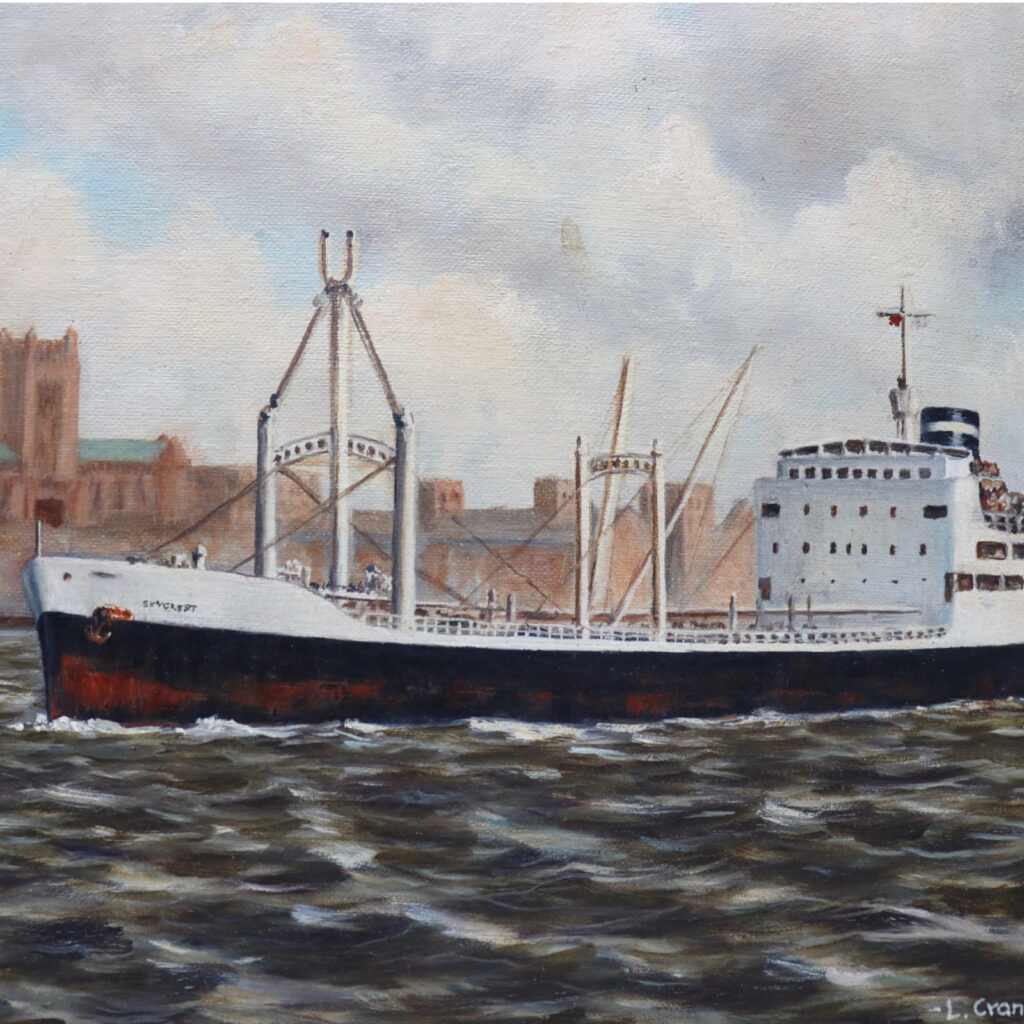 liverpool maritime ocean ship boat painting liverpool skyline 1967